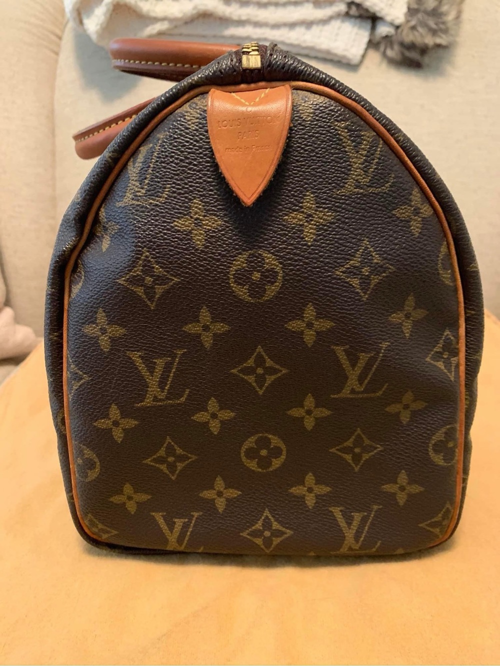 Louis Vuitton Monogram Speedy Handbag in Brown and Tan - Picture 2 of 7